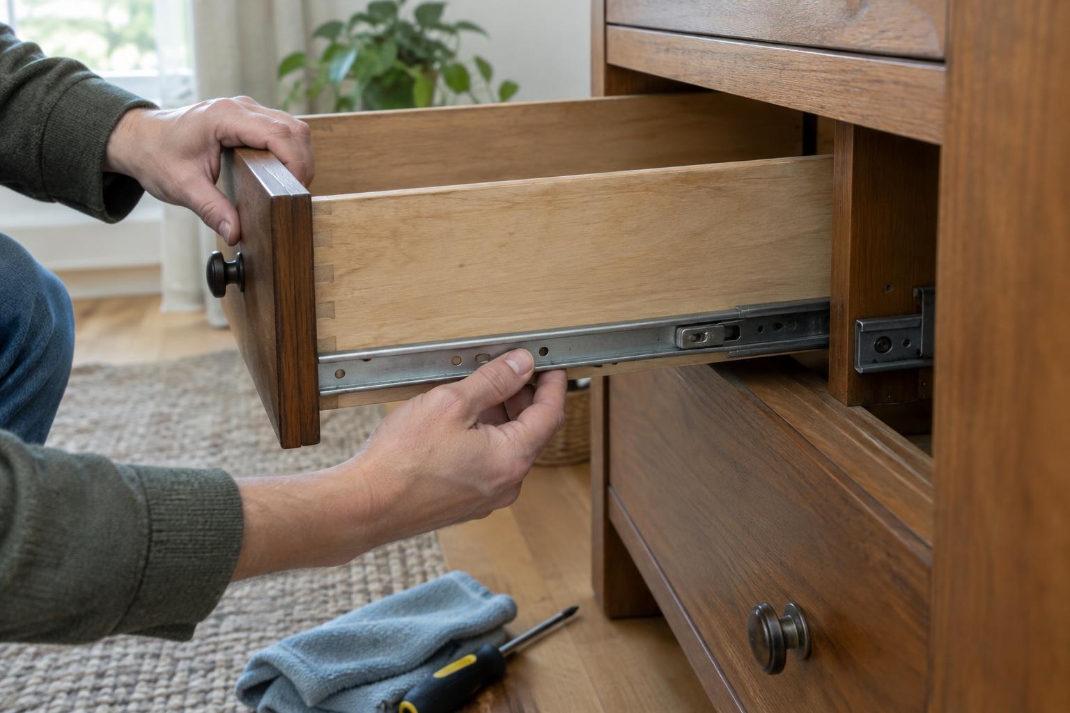 How to Fix a Drawer That Sticks or Slips Off Its Track